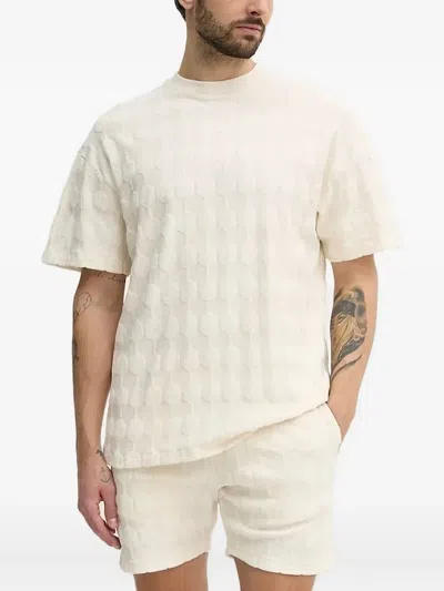 Balr. Honeycomb-texture T-shirt In Neutral