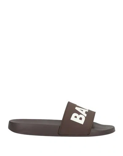 Balr. Man Sandals Dark Brown Size 7 Rubber