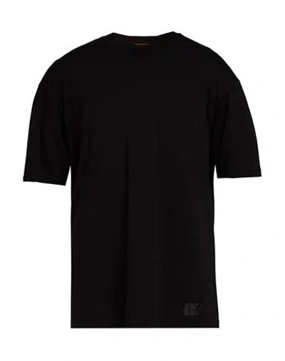Balr. Man T-shirt Black Size M Cotton, Silk In Animal Print