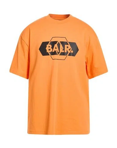Balr. Man T-shirt Orange Size Xl Cotton In Animal Print