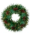 Balsam Hill 30" Mixed Pre-lit Wreath In Green