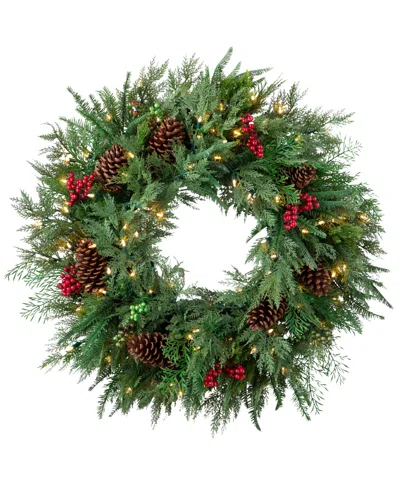 Balsam Hill 34" Outdoor Winter Evergreen Christmas Wreath In Green