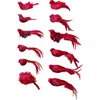 Balsam Hill Red Feathered Flock Ornament Set In Red