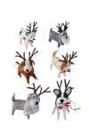 Balsam Hill Reindeer Funfest Felt Ornament Set In Multi
