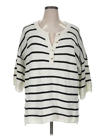 Pre-owned Baltic Born 3/4 Sleeve Henley Shirt In Ivory