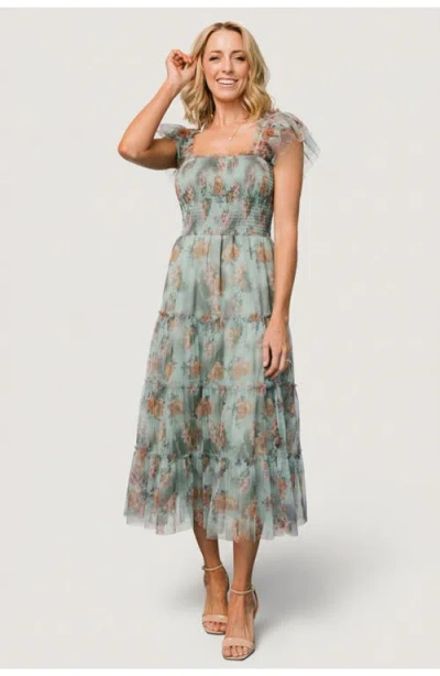 Baltic Born Clementine Tulle Midi Dress In Green