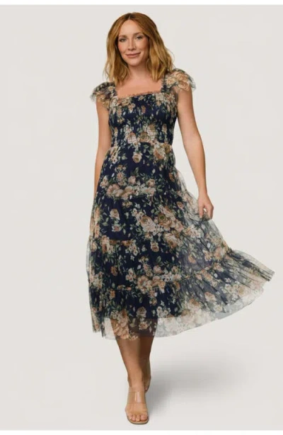 Baltic Born Clementine Tulle Midi Dress In Blue