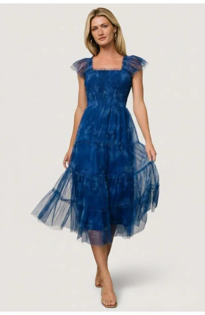 Baltic Born Clementine Tulle Midi Dress In Blue