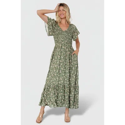 Baltic Born Joanie Smocked Dress In Gray