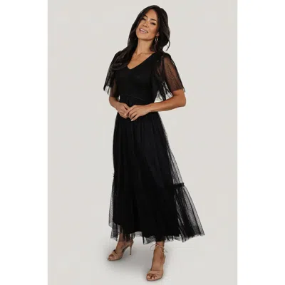 Baltic Born Martha Smocked Tulle Dress In Black