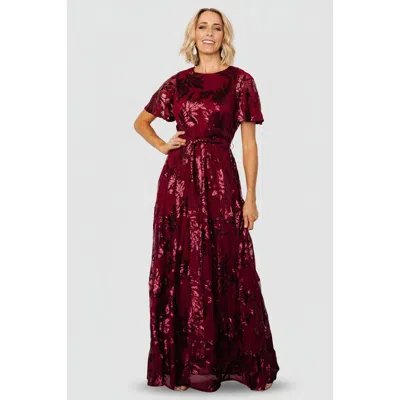 Baltic Born Muse Sequin Maxi Dress In Burgundy