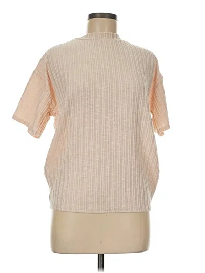 Pre-owned Baltic Born Short Sleeve Top Tan Mock Neckline Tops In Brown