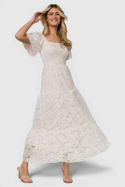 Baltic Børn Aspen Smocked Lace Maxi Dress In White