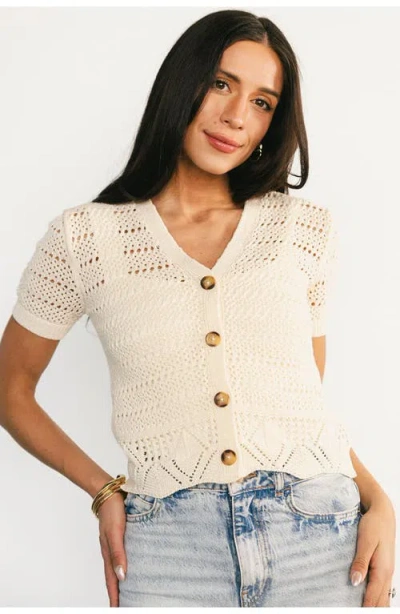 Baltic Børn Candela Crochet Cardigan In Neutral