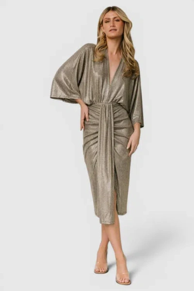 Baltic Børn Ciara Ruched Midi Dress In Metallic
