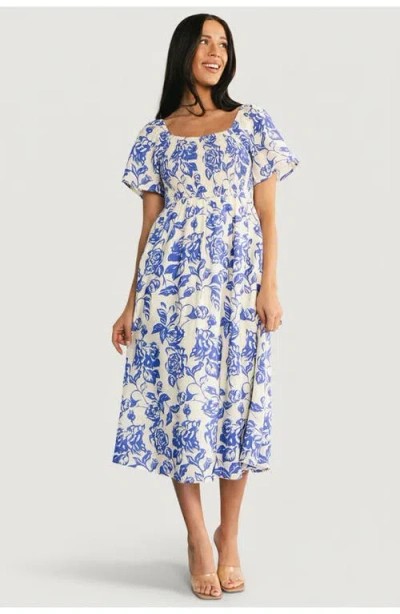 Baltic Børn Dolores Smocked Midi Dress In Blue