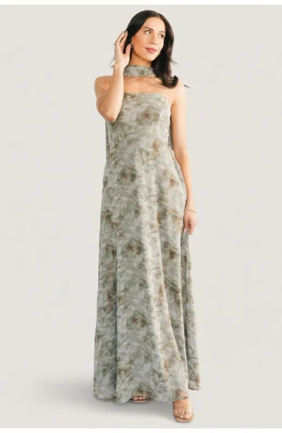 Baltic Børn Florian Strapless Maxi Dress In Gray
