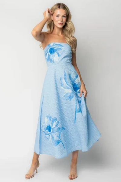 Baltic Børn Genesis Strapless Midi Dress In Light Blue