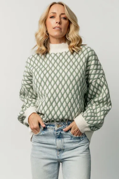 Baltic Børn Hendrix Diamond Knit Sweater In Green
