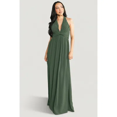 Baltic Børn Larissa Halter Maxi Dress In Green