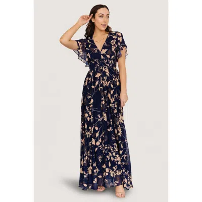 Baltic Børn Lynlee Metallic Maxi Dress In Blue