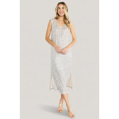 Baltic Børn Marissa Sequin Midi Dress In White