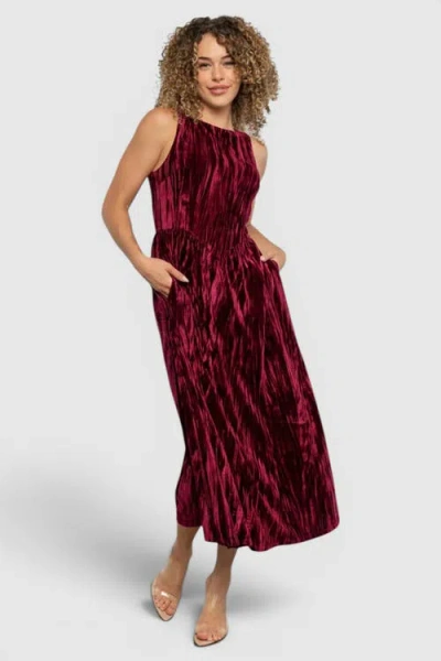 Baltic Børn Octavia Velvet Midi Dress In Red