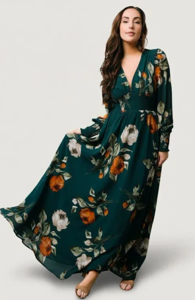 Baltic Børn Olivia Maxi Dress In Deep Topaz Floral