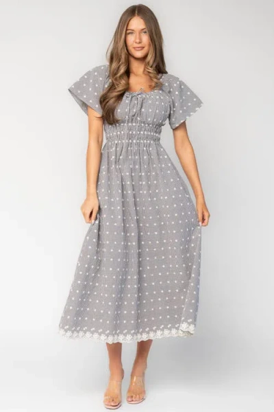 Baltic Børn Reyna Midi Dress In Black + White Gingham
