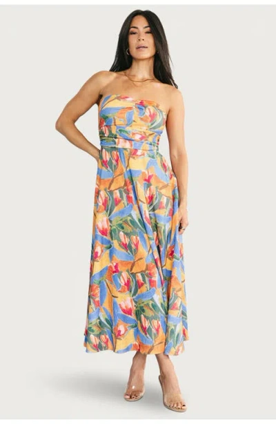 Baltic Børn Solana Strapless Midi Dress In Multi