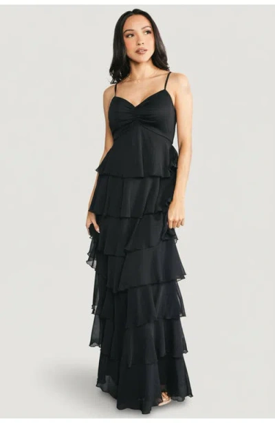 Baltic Børn Tiana Tiered Maxi Dress In Black
