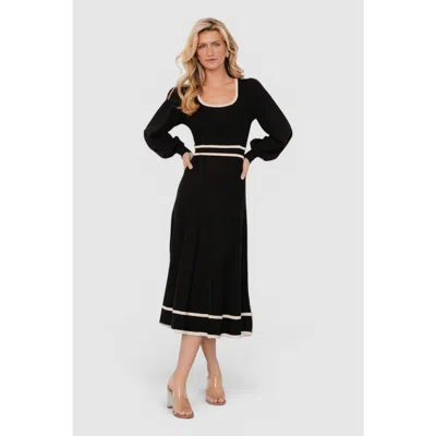 Baltic Børn Winslet Knit Dress In Black + Cream