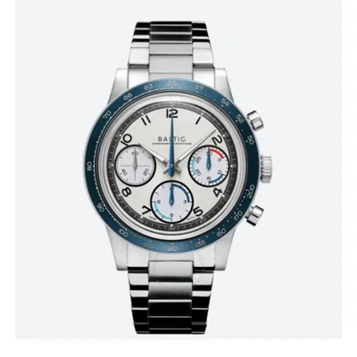 Baltic Tricompax Chronograph Hand Wind Silver Dial Men's Watch Tritourauto In Blue/silver Tone