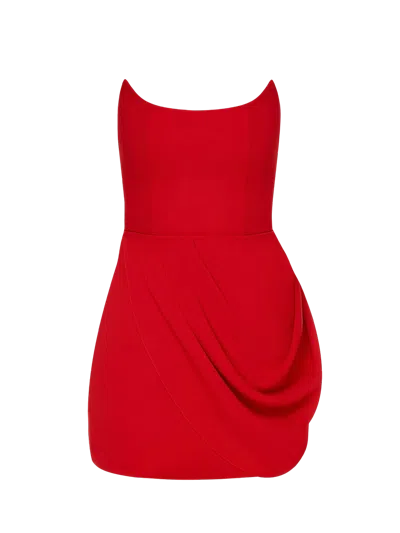 Balykina Anastasia Matt Silk Dress Red