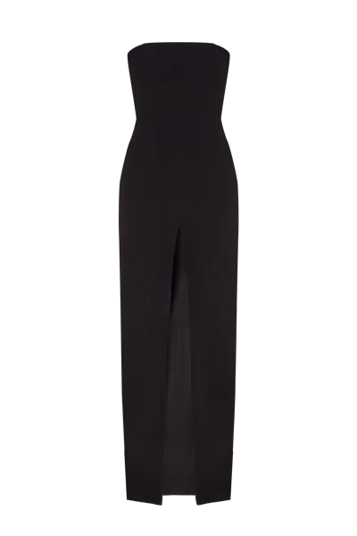 Balykina Maxi Dress With A Cut Black