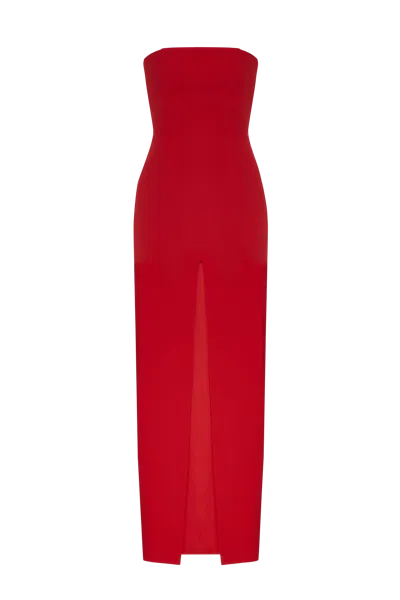 Balykina Maxi Dress With A Cut Red
