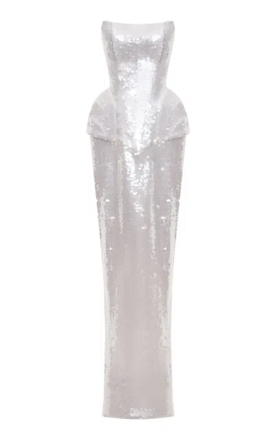 Balykina Muna Sequined Maxi Dress In White
