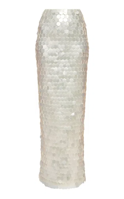 Balykina Sequined Maxi Skirt In White