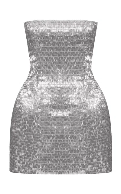 Balykina Tia Sequined Mini Dress In Silver