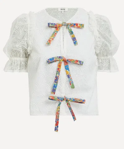 Balzac  Paris Balzac Paris Women's Suzanne White Lace Liberty Print Blouse