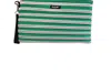 Bam Bags Carry All Wristlet Bag In Emerald/silver In Multi