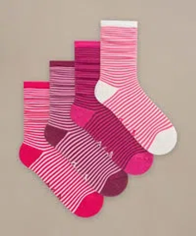 Bam Everyday Socks 4 Pack Pink Stripe