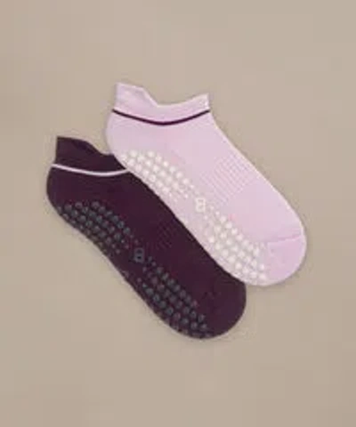 Bam Pilates Grip Short Socks In ["purple"]