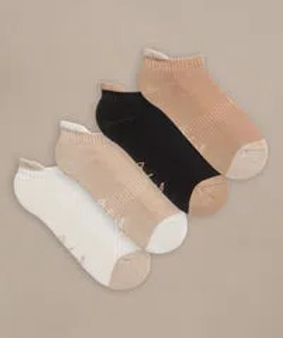 Bam Womens Luxe Trainer Socks 4 Pack Neutral In Multi