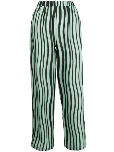 Bambah Gestreifte Straight-leg-hose In Green