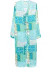 Bambah Aqua Maxi Tie Tunic In Blue