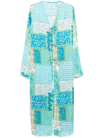 Bambah Aqua Maxi Tie Tunic In Blue