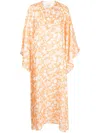 Bambah Arielle Floral-print Kaftan In Orange