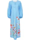 Bambah Blue Hibiscus Tuscan Kaftan In Blue