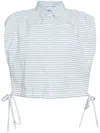 Bambah Blue Striped Kate Top In White